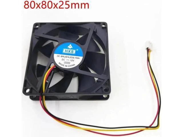Main image of WRIARICH 80x80x25mm 12V PC Cooling Fan Portable Cooler Fan Ball Bearing 3 Pin 2Pin Connector