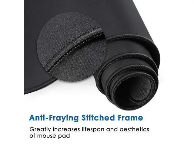 Alt view image 3 of 6 - WRIARICH Large Gaming Mouse Pad with Stitched Edges Extended Mousepad with Superior MicroWeave Cloth NonSlip Base Water Resist Keyboard Pad Desk Pad for Gamer Office Home 354 x 157 in Black