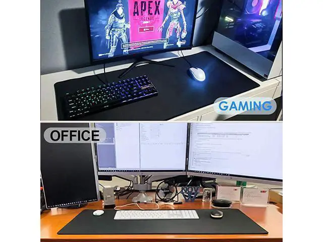 Alt view image 6 of 6 - WRIARICH Large Gaming Mouse Pad with Stitched Edges Extended Mousepad with Superior MicroWeave Cloth NonSlip Base Water Resist Keyboard Pad Desk Pad for Gamer Office Home 354 x 157 in Black