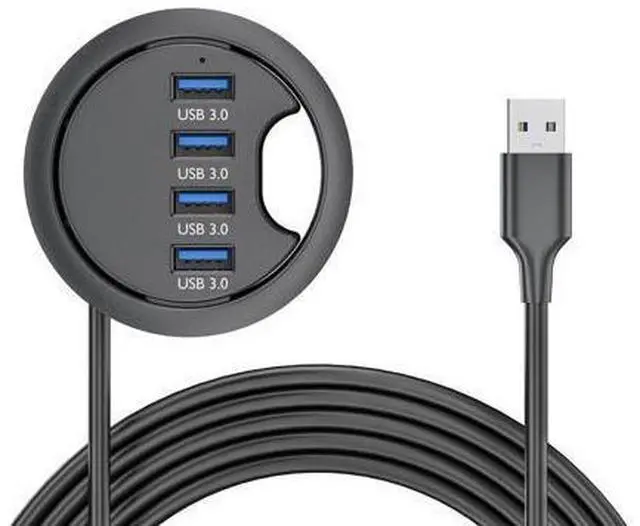 Main image of WRIARICH USB 3.0 Hub 4 Port USB 60mm Desk Grommet Splitter Dock Station Interface for Desktop PC Desk
