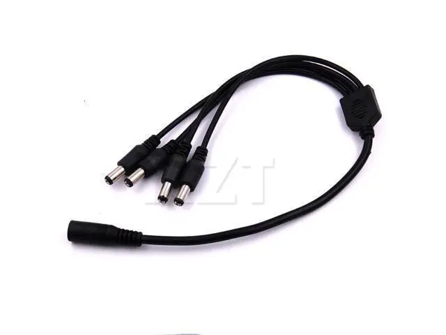 Alt view image 2 of 6 - WRIARICH 10pcs/lot Portable 5.5x2.1mm DC Power Cable 1 Female to 4 Male Plug Splitter Adapter for Security CCTV Camera cable