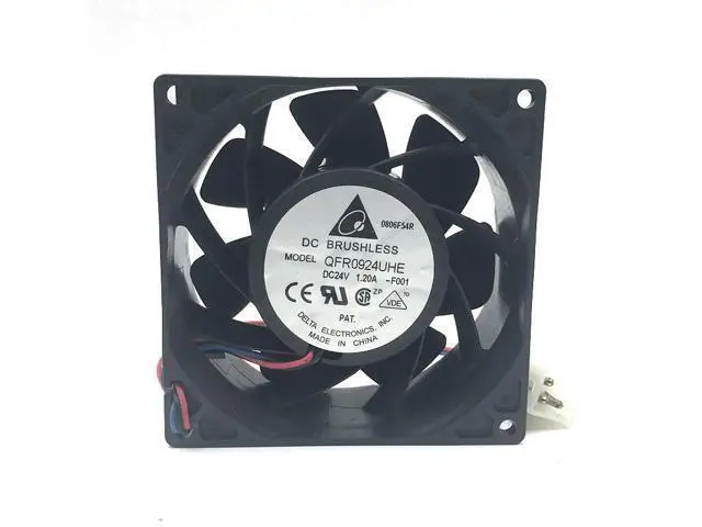 Alt view image 2 of 6 - WRIARICH for delta 9cm QFR0924UHE 9238 92*92*38mm DC 24v 1.2A 3wire Cooling fan 8300RPM 131.76CFM