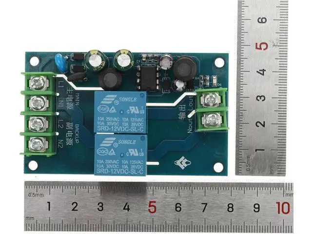 Alt view image 5 of 7 - WRIARICH 220V Two-way Power Supply Automatic Switcher 10A Dual Power Supply Two in One Out Power Failure Transfer Switch Module Board