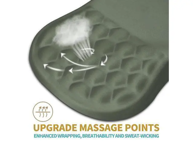Alt view image 2 of 7 - Hokafenle Ergonomic Mouse Pad Wrist Support with Massage Design, Wrist Rest Pain Relief Mousepad with Memory Foam&Non-Slip PU Base, Mouse Pads for Wireless Mouse & Desk (12x8 inch,Olive Green)