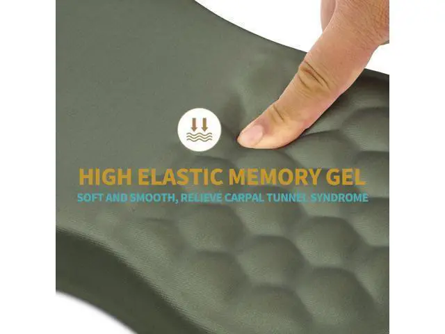 Alt view image 3 of 7 - Hokafenle Ergonomic Mouse Pad Wrist Support with Massage Design, Wrist Rest Pain Relief Mousepad with Memory Foam&Non-Slip PU Base, Mouse Pads for Wireless Mouse & Desk (12x8 inch,Olive Green)