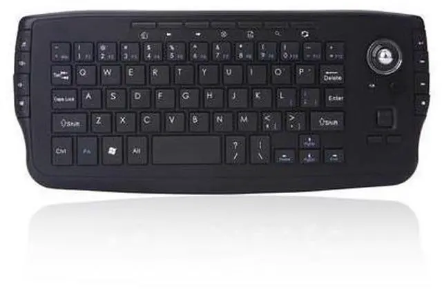 Main image of WRIARICH Mini Ergonomic Keyboard Trackball Air Mouse 1200dpi Function TV 2.4G Wireless Keyboard with trackball Mouse Keyboartd Combo for Lapotp PC TV Remote Controller HTPC (Black)