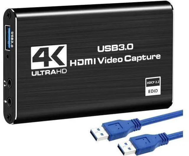 Main image of WRIARICH 4K Audio Video Capture Card, USB 3.0 HDMI Video Capture Device, Full HD 1080P 60FPS for Game Recording, Live Streaming Broadcasting-Black