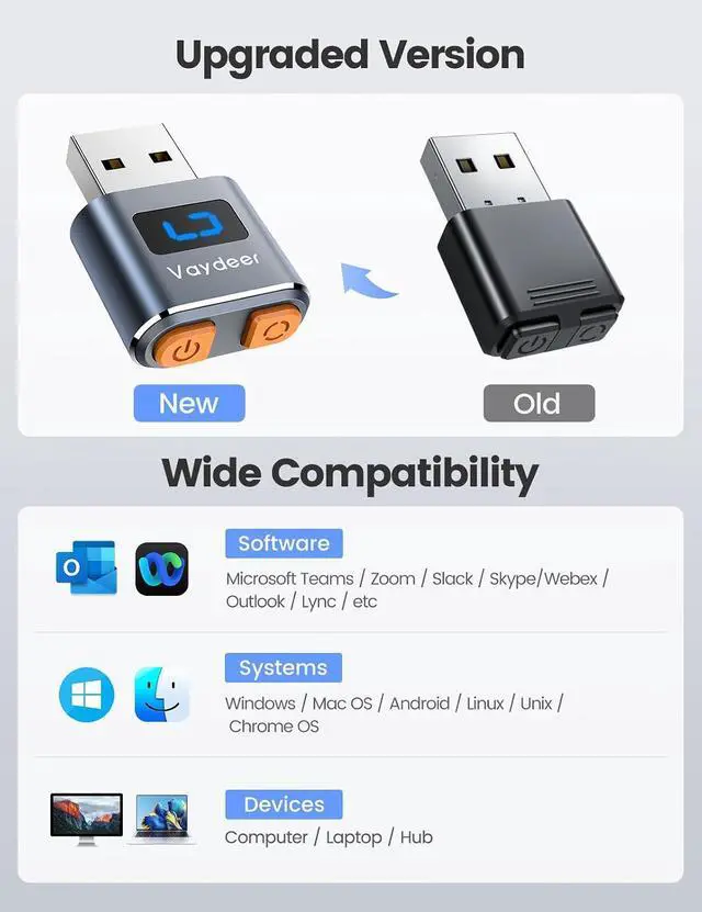 Alt view image 6 of 7 - WRIARICH Tiny Mouse Jiggler, T3s Mouse Mover Made of Premium Aluminum Alloy, Longer Life Span, Plug and Play, 100% Undetectable, 3 Natural and Random Tracks, USB Mouse Mover to Boost Your Productivity