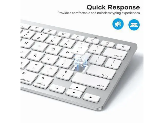 Alt view image 7 of 7 - Wireless Keyboard for Mac, Keyboard for Mac, Stable Bluetooth & Ultra-Slim Portable, Ergonomic Design, Compatible with MacBook Pro/Air/iMac, Silverwhite