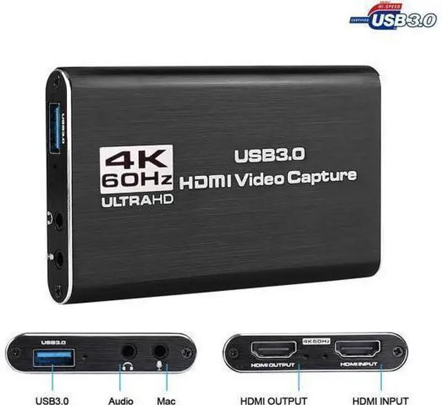 Alt view image 2 of 7 - WRIARICH Video Capture Card, 4K USB 3.0 Video Capture Card 1080P 60fps Video Grabber Record HDMI 4K Loopout Support PS3/ PS4 /Xbox One/DSLR/Camcorders/Action Cam