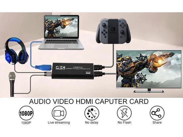 Alt view image 4 of 7 - WRIARICH Video Capture Card, 4K USB 3.0 Video Capture Card 1080P 60fps Video Grabber Record HDMI 4K Loopout Support PS3/ PS4 /Xbox One/DSLR/Camcorders/Action Cam
