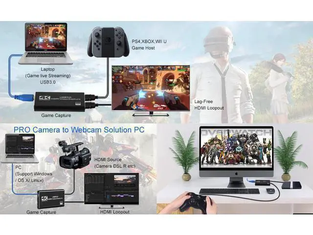 Alt view image 5 of 7 - WRIARICH Video Capture Card, 4K USB 3.0 Video Capture Card 1080P 60fps Video Grabber Record HDMI 4K Loopout Support PS3/ PS4 /Xbox One/DSLR/Camcorders/Action Cam