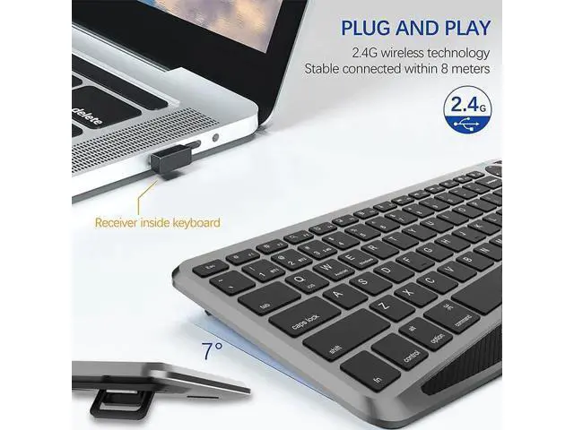 Alt view image 5 of 7 - WRIARICH 2.4G Wireless Bluetooth Dual Mode Connection TV Keyboard with Touchpad Media Control Multimedia Rechargeable 7Color Backlit Keyboard for Computer, Smart TV, Desktop, Laptop, iPad, Tablet