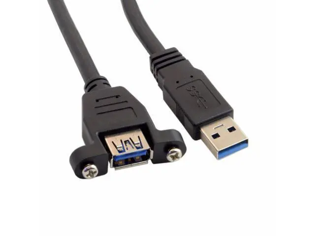 Alt view image 4 of 5 - WRIARICH super speed USB 3.0 panel mount Cable female To Male A M F extension cable 0.5m