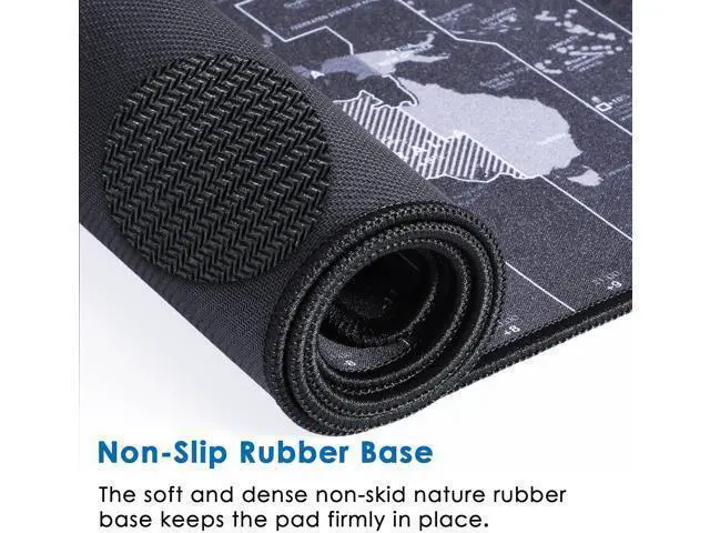Alt view image 4 of 6 - KTRIO Large Gaming Mouse Pad with Stitched Edges, Extended Mousepad with Superior Micro-Weave Cloth, Non-Slip Base, Water Resist Keyboard Pad, Desk Mat for Gamer, Office & Home, 31.5x15.7in, World Map