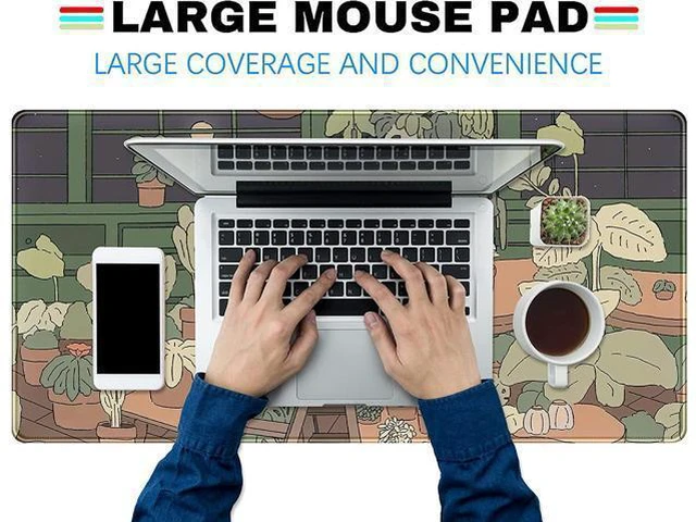 Alt view image 3 of 7 - WRIARICH Cute Desk Mat Kawaii Bear Mousepad Cute Anime Plant Desk Protector Kawai Aesthetic Brown and Green Forest Keyboard Mat Large Mouse Pad XXL Gaming Desk Pad XL Office Home Decor for Women Girls