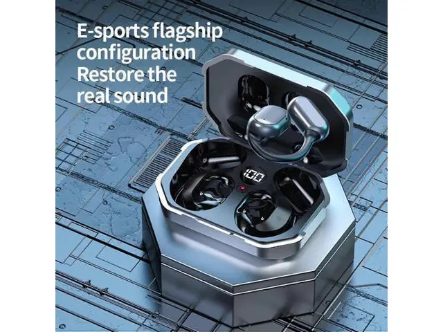Alt view image 5 of 5 - WRIARICH Bluetooth 5.3 Ear-Hook Earbuds, IPX7 Waterproof, 50H Playtime, LED Display, Noise Cancelling (Black)