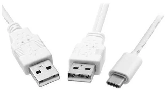 Alt view image 2 of 3 - WRIARICH USB 3.1 Type C USB-C to Dual A Male Extra Power Data Y Cable for Cell Phone & Hard Disk