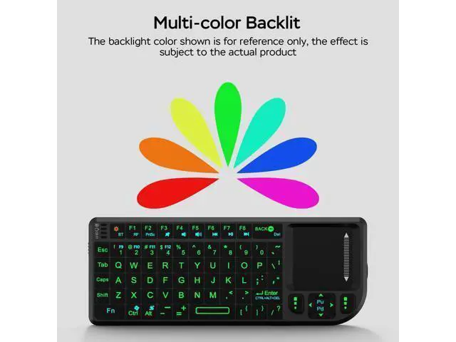 Alt view image 6 of 7 - WRIARICH Mini Keyboard with Touchpad, Mini Bluetooth Keyboard, 2.4G Ultra-Thin Handheld Wireless Portable, Suitable for PC/Tablet/TV/Smartphone, Suitable for Travel, Office and Home UseRechargeable