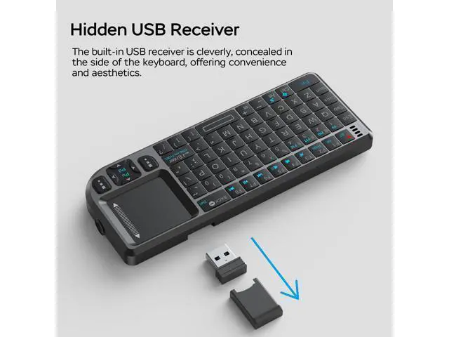 Alt view image 5 of 7 - WRIARICH Mini Keyboard with Touchpad, Mini Bluetooth Keyboard, 2.4G Ultra-Thin Handheld Wireless Portable, Suitable for PC/Tablet/TV/Smartphone, Suitable for Travel, Office and Home UseRechargeable