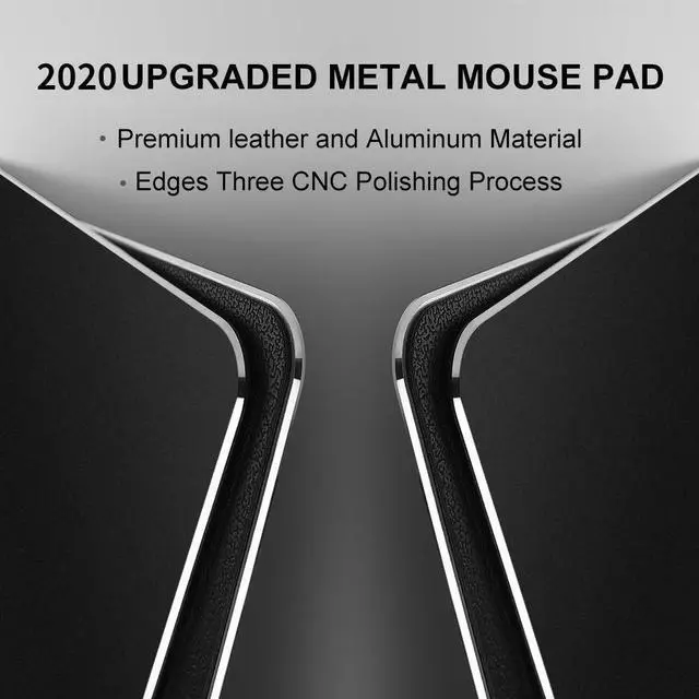 Alt view image 4 of 6 - WRIARICH Hard Metal Aluminum Mouse Pad Clear Modern Smooth Magic Ultra Thin Double Side Design Mouse Mat Waterproof Fast and Accurate Control Compatible for Gaming and Office, Black, 9.45X7.87 Inch