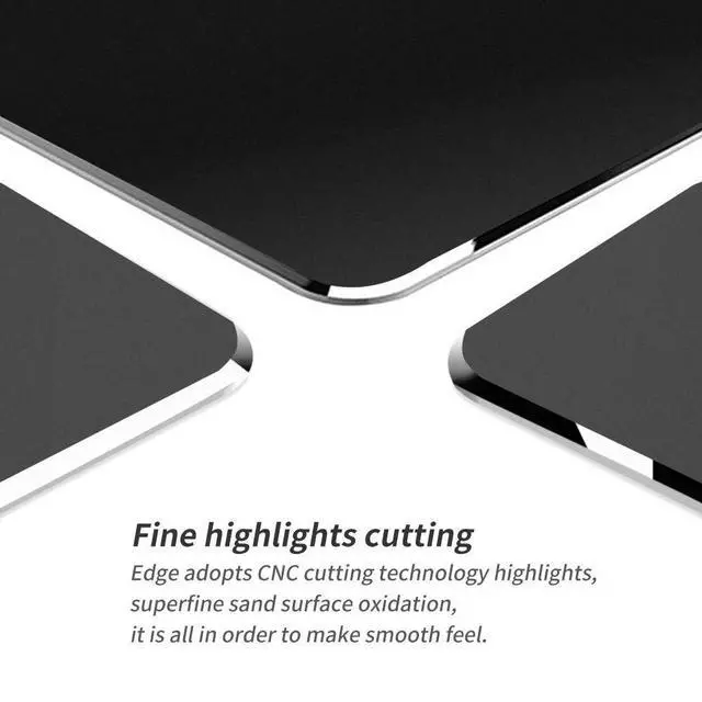 Alt view image 5 of 6 - WRIARICH Hard Metal Aluminum Mouse Pad Clear Modern Smooth Magic Ultra Thin Double Side Design Mouse Mat Waterproof Fast and Accurate Control Compatible for Gaming and Office, Black, 9.45X7.87 Inch
