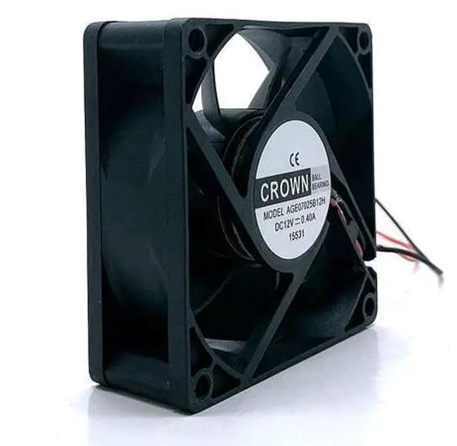 Main image of WRIARICH 70mm 7cm Cooling Fan AGE07025B12H for CROWN 7025 DC 12V 70X70X25mm Dual Ball Bearing 0.40A 4900RPM Cooler