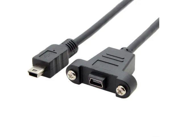 Main image of WRIARICH 50cm Mini USB Cable 5 Pin Male to Female Panel Mount Type Mini USB Extension Adapter Cable
