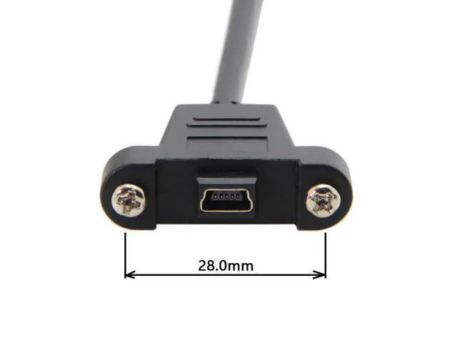 Alt view image 3 of 5 - WRIARICH 50cm Mini USB Cable 5 Pin Male to Female Panel Mount Type Mini USB Extension Adapter Cable