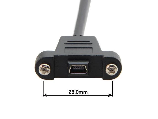 Alt view image 5 of 5 - WRIARICH 50cm Mini USB Cable 5 Pin Male to Female Panel Mount Type Mini USB Extension Adapter Cable