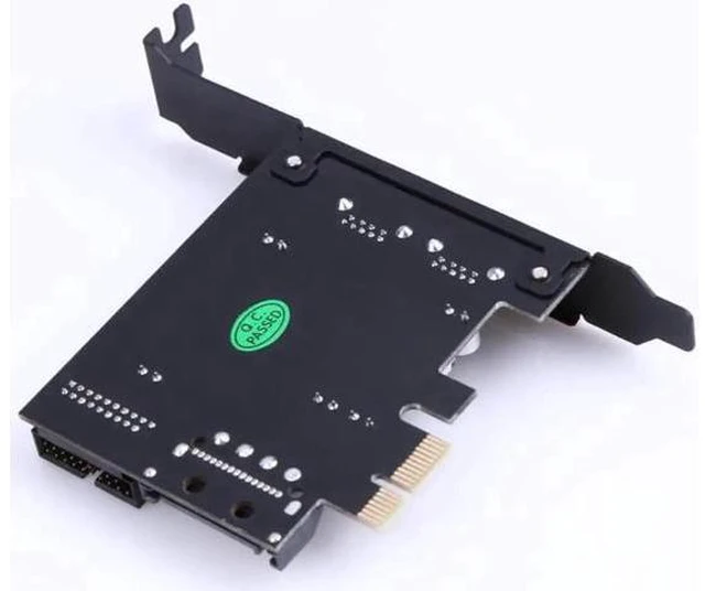 Alt view image 2 of 5 - WRIARICH speed PCI-E to USB 3.0 with 2 USB Ports PCI Express Expansion Card 19-Pin Power Connector support PCIE 1X 4X 8X 16X