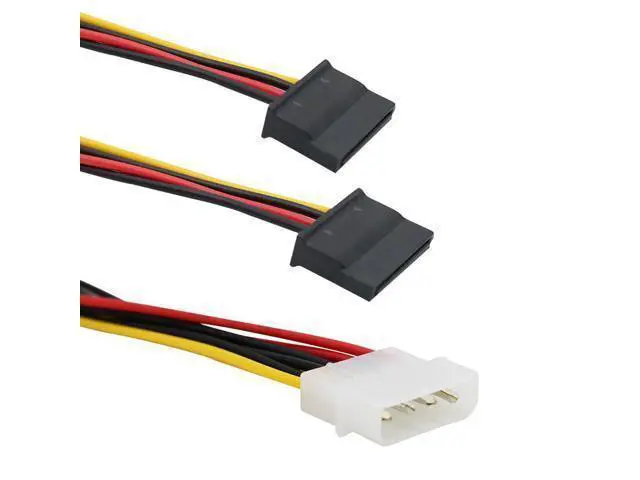 Alt view image 7 of 7 - WRIARICH 5pcs 4 Pin Molex To 2×15 Pin SATA Power Y-Cable Adapter For IDE 8 Inches