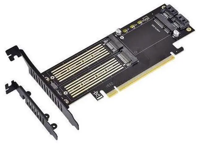 Main image of WRIARICH 3 in 1 M.2 and MSATA SSD Adapter Card SSD to PCIE Adapter, MSATA to SATA Adapter with Aluminum Heat Sink for Windows OS