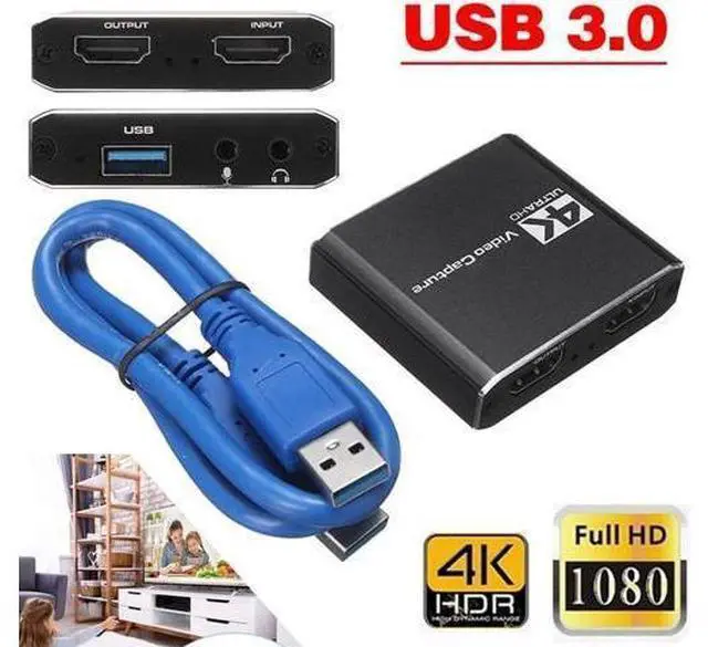 Main image of WRIARICH 4K Capture Card for Live Streaming, 1080P 60FPS Game Capture Card with USB & Microphone HDMI Loop-Out, Capture Card for Recording Compatible with Nintendo Switch, PS4, PS5, PC, Xbox One