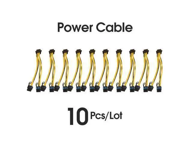 Alt view image 2 of 5 - WRIARICH 10 Pcs 8 Pin PCI-e To 8 Pin (6+2) PCI-e (Female To Male) GPU Power Cable 210mm 260mm For graphics card mining motherboard