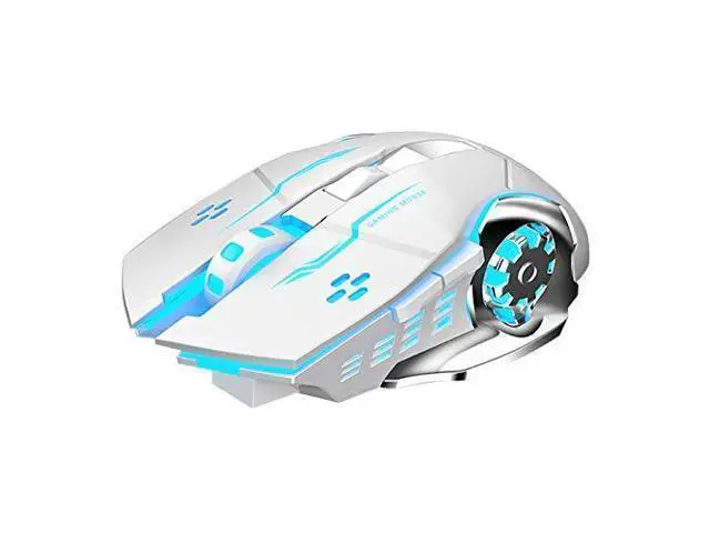 Alt view image 2 of 7 - WRIARICH Vszerda SC100 Silent White Wireless Mouse Rechargeable, RGB LED Backlit, DPI Adjustable, 2.4G Wireless Optical Computer Gaming Mice with USB Receiver, Punk Cool Mouse for Office/Games