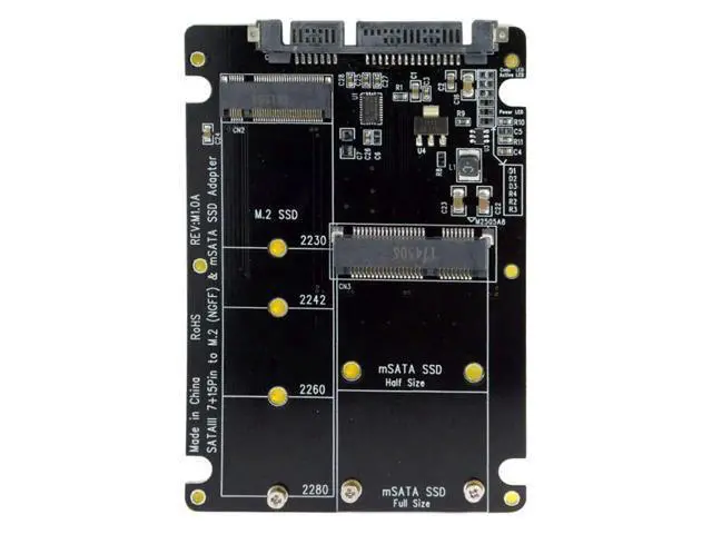 Alt view image 2 of 3 - WRIARICH 2 in 1 Combo M.2 NGFF B-Key & MSATA SSD to SATA 3.0 Adapter Converter Case Enclosure Support SATA Reversion 3.2