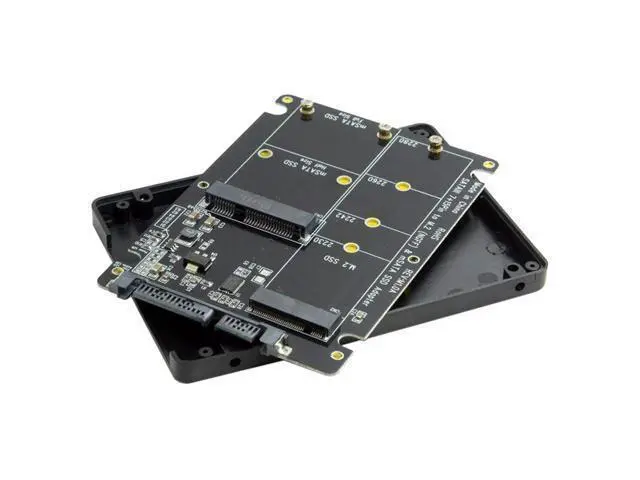 Alt view image 3 of 3 - WRIARICH 2 in 1 Combo M.2 NGFF B-Key & MSATA SSD to SATA 3.0 Adapter Converter Case Enclosure Support SATA Reversion 3.2