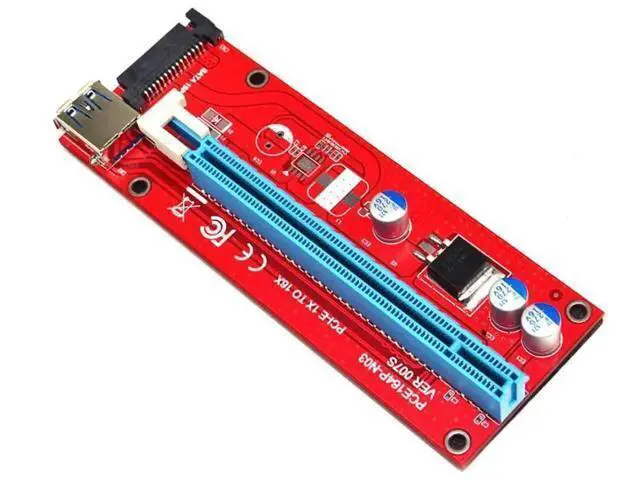 Alt view image 2 of 5 - WRIARICH USB 3.0 164P PCI-E Express 1x to 16x Extender Riser Card 6Pin SATA Mining For Bitcoin Litecoin For BTC Mining