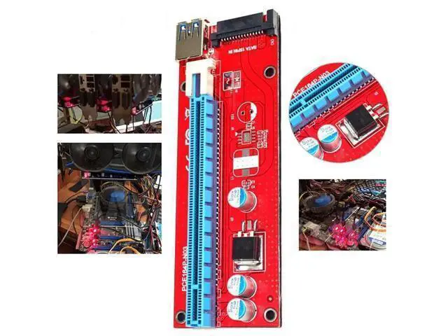 Alt view image 4 of 5 - WRIARICH USB 3.0 164P PCI-E Express 1x to 16x Extender Riser Card 6Pin SATA Mining For Bitcoin Litecoin For BTC Mining