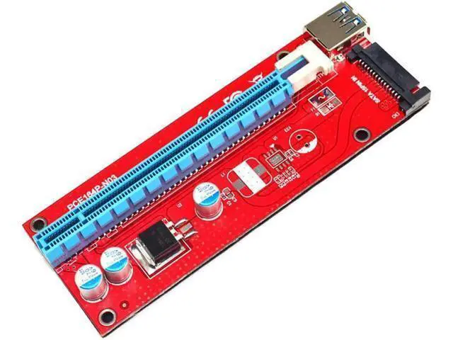 Alt view image 5 of 5 - WRIARICH USB 3.0 164P PCI-E Express 1x to 16x Extender Riser Card 6Pin SATA Mining For Bitcoin Litecoin For BTC Mining
