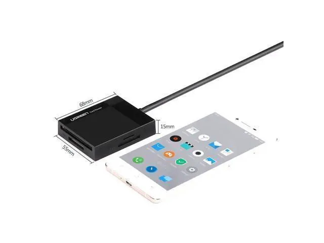 Alt view image 7 of 7 - WRIARICH SD Card Reader USB 3.0 Card Hub Adapter 5Gbps Read 4 Cards Simultaneously CF, CFI, TF, SDXC, SDHC, SD, MMC, Micro SDXC, Micro SD, Micro SDHC, MS, UHS-I (Black)
