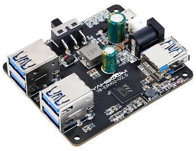 Main image of WRIARICH 4 Port USB 3.0 Hub for Raspberry Pi Jetson Nano ROS Robot, Compatible with USB 3.0/2.0/1.1 Driver-Free Plug&Play, Onboard External USB-A,5V (micro-USB),9~24V Power Port, for High-power Device