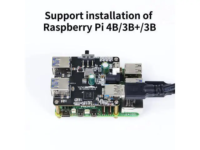 Alt view image 5 of 5 - WRIARICH 4 Port USB 3.0 Hub for Raspberry Pi Jetson Nano ROS Robot, Compatible with USB 3.0/2.0/1.1 Driver-Free Plug&Play, Onboard External USB-A,5V (micro-USB),9~24V Power Port, for High-power Device