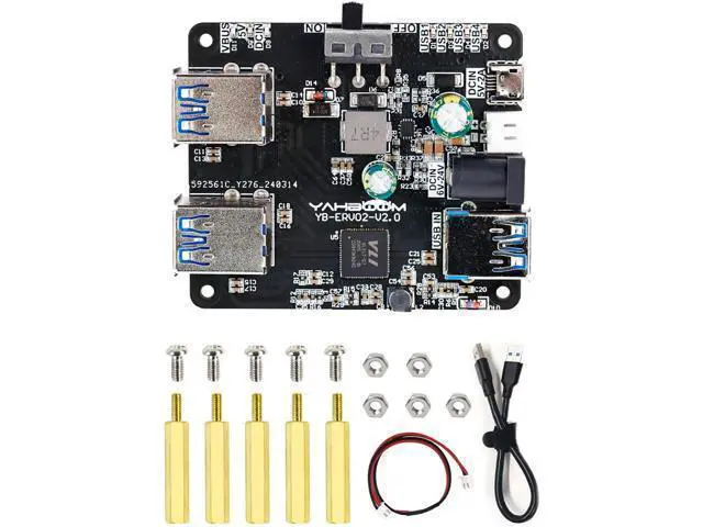 Alt view image 7 of 7 - WRIARICH 4 Port USB 3.0 Hub for Raspberry Pi Jetson Nano ROS Robot, Compatible with USB 3.0/2.0/1.1 Driver-Free Plug&Play, Onboard External USB-A5V (Micro-USB)9~24V Power Port, for High-Power Device