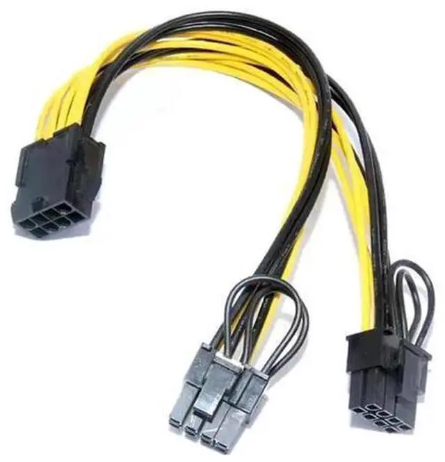 Alt view image 4 of 6 - WRIARICH CPU 8P Female to 2 Port Dual 8pin 6P+2P Male GPU Graphics Video Card Power Supply Riser Mining Cord Cabo