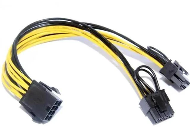 Alt view image 5 of 6 - WRIARICH CPU 8P Female to 2 Port Dual 8pin 6P+2P Male GPU Graphics Video Card Power Supply Riser Mining Cord Cabo