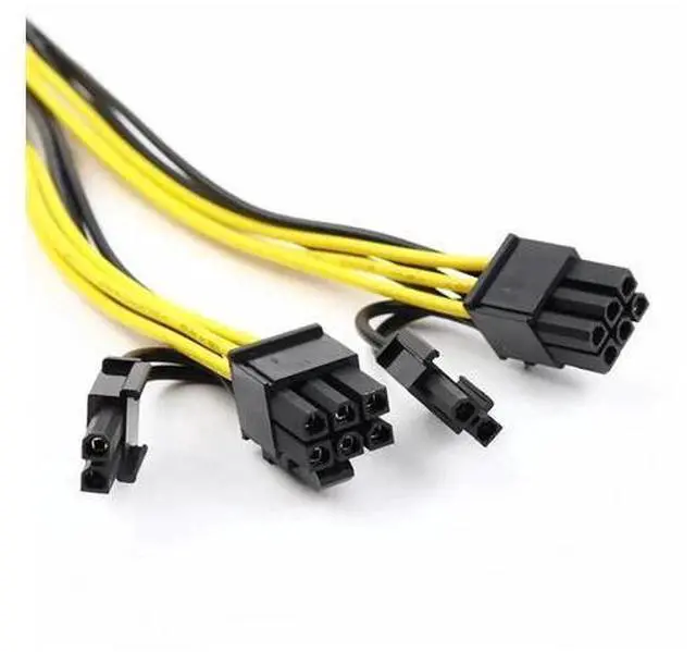 Alt view image 6 of 6 - WRIARICH CPU 8P Female to 2 Port Dual 8pin 6P+2P Male GPU Graphics Video Card Power Supply Riser Mining Cord Cabo