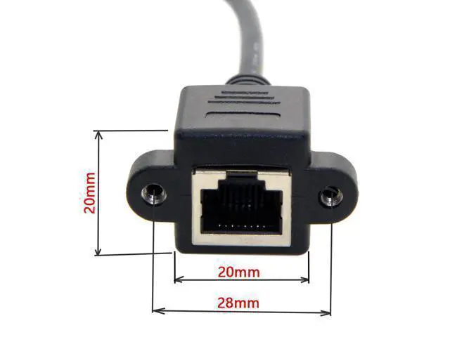 Alt view image 2 of 5 - WRIARICH 30cm 8P8C FTP STP UTP Cat 5e Male to Female Lan Ethernet Network Extension Cable with Panel Mount Holes