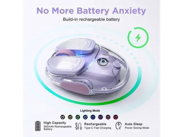 Alt view image 5 of 7 - WRIARICH Vszerda Q9 Chargeable Portable Silent 2.4GHz/Bluetooth Dual Mode Wireless Mouse, 4 Adjustable DPI,4800 DPI Optical Tracking Mouse with RGB Lighting, Compatible Win/Mac/Android/iOS(Purple)